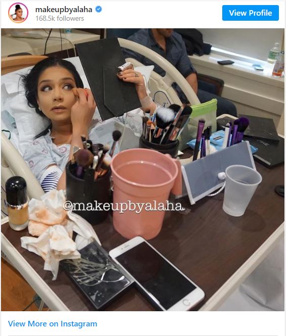 makeup before giving birth