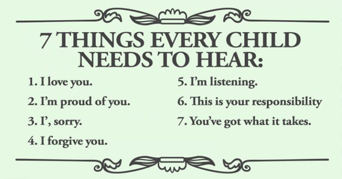 things you should say to your child