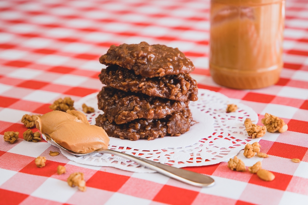 No Bake Cookies made with peanut butter, oats, and chocolate