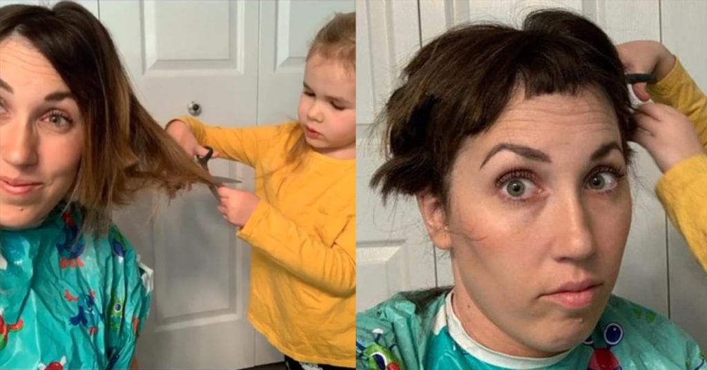 Mom Who Was About To Start Chemo Let Her 4-Year-Old Daughter Give Her a Haircut - Featured image
