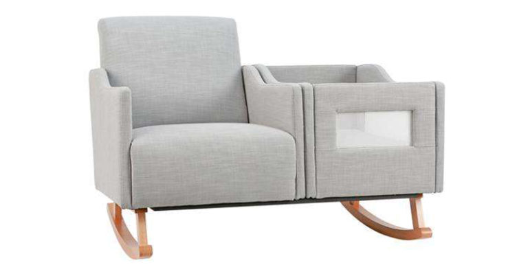Genius Invention: A Rocking Chair With An Attached Bassinet - Featured image