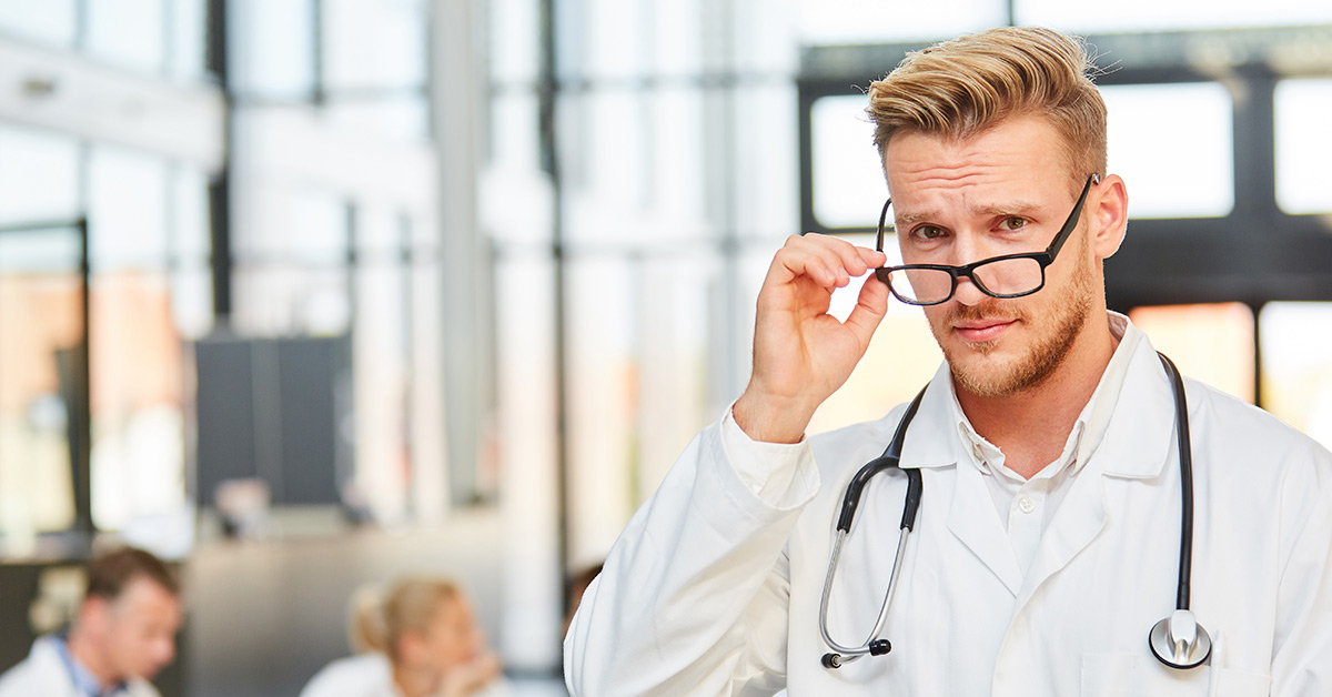 male doctor in glasses