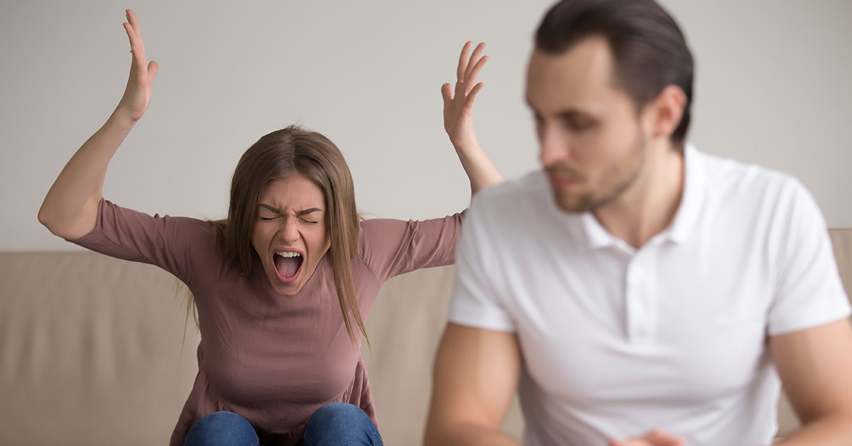 woman angry at man