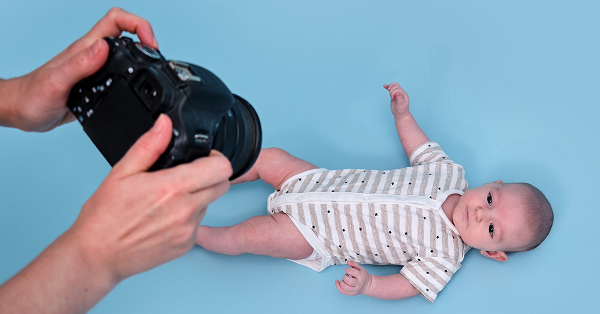 infant being photographed