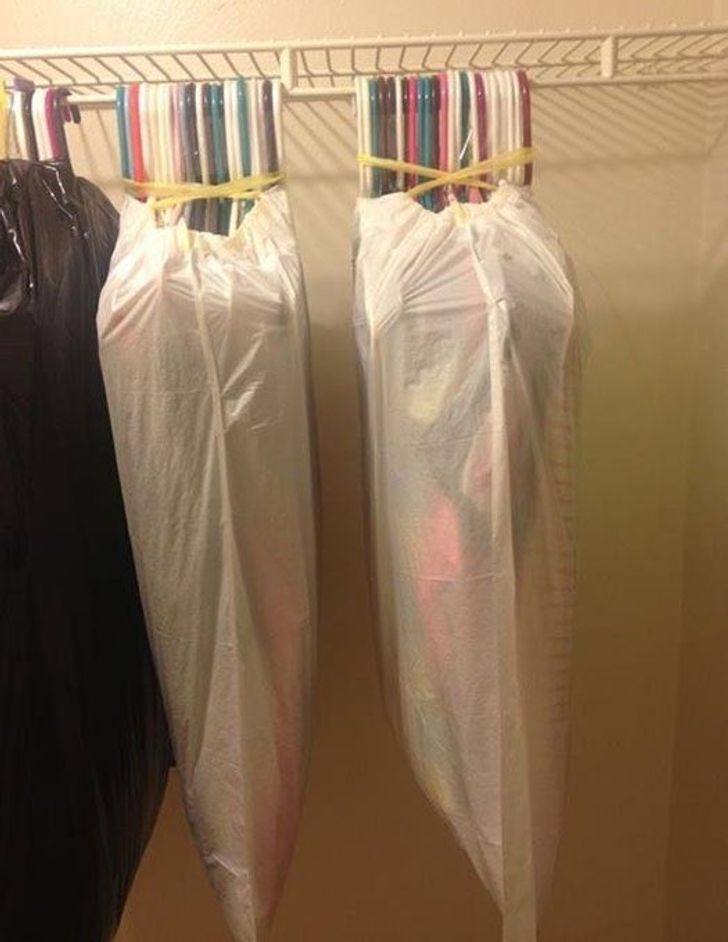 Trash bags for clothes when moving.
