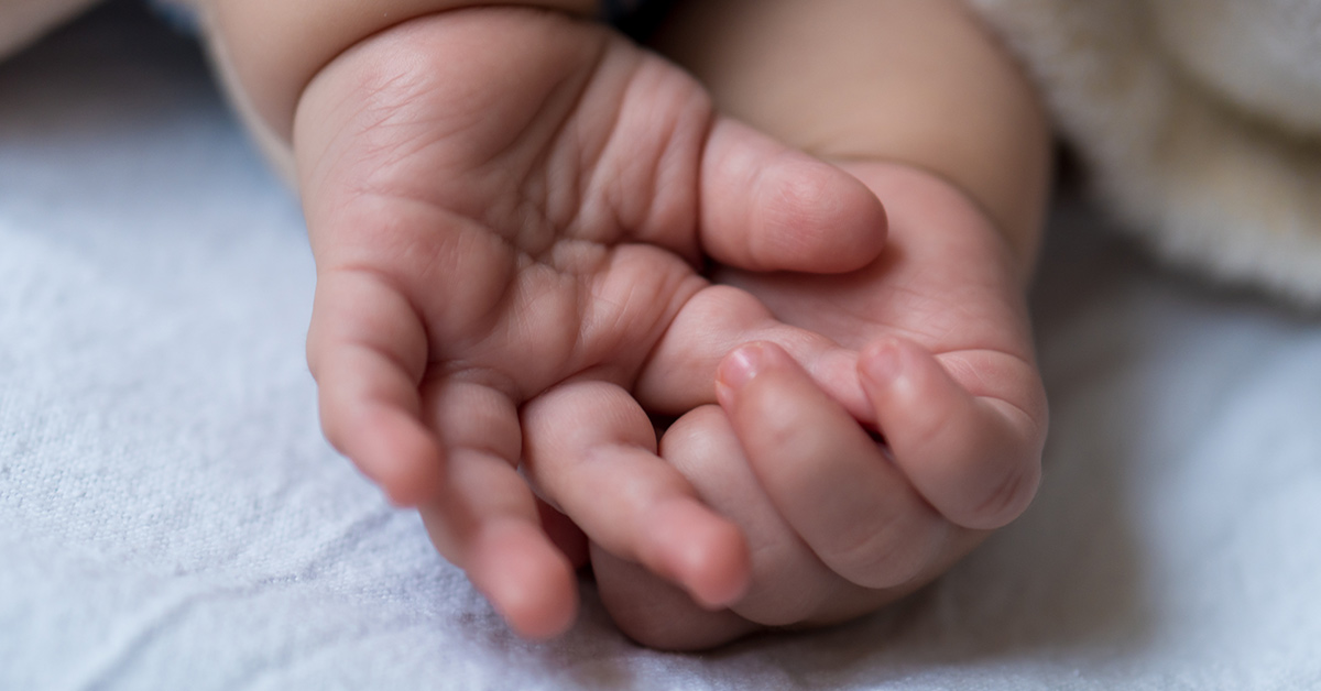 an infant's hands