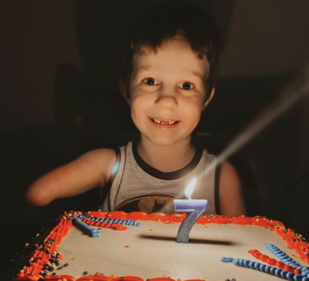 Camden celebrating his 7th Birthday in October 2020