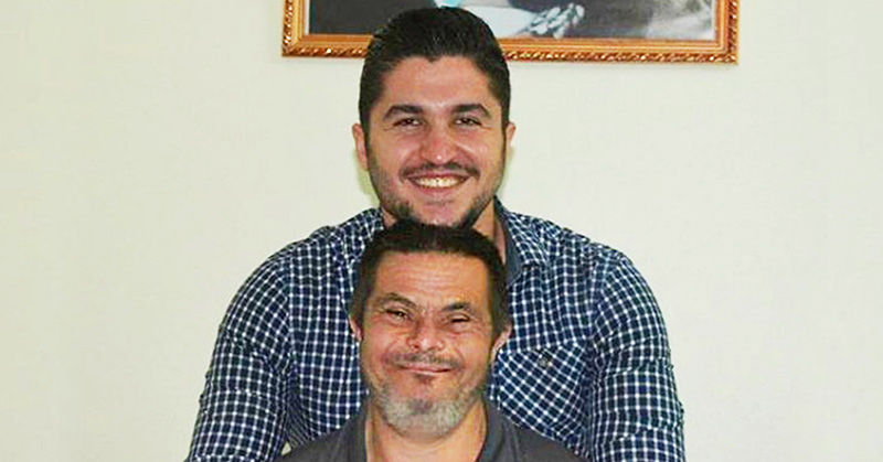 Sader Issa with his father 