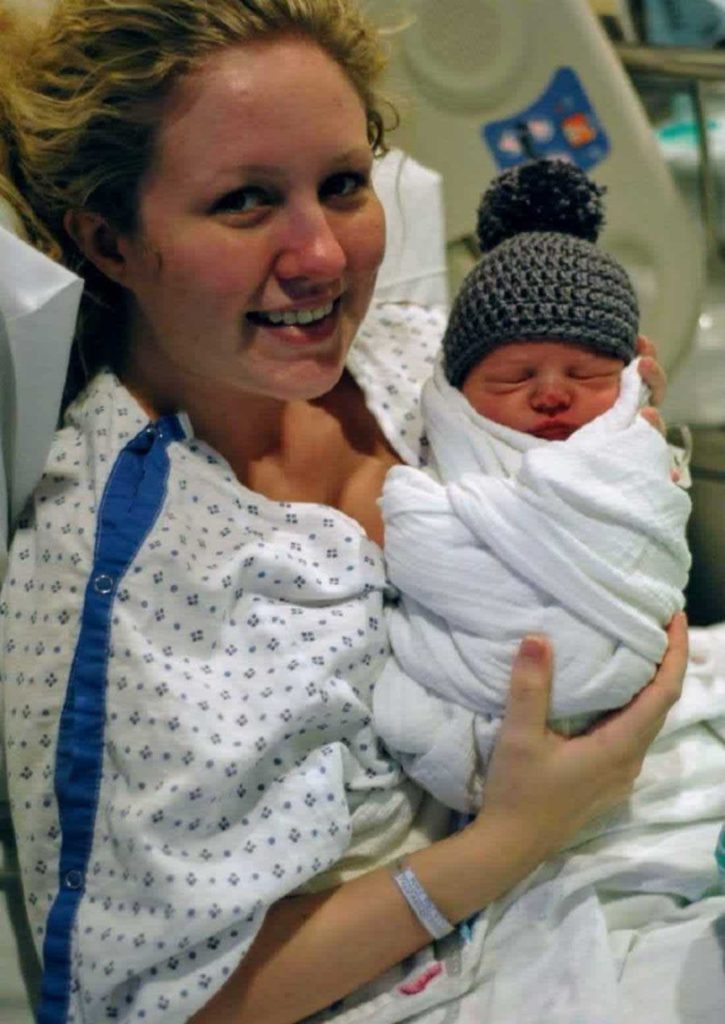 Katie Whiddon with her infant son Camden in 2013