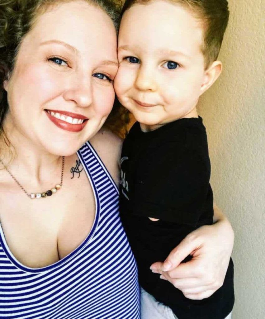 Katie Whiddon with her son Camden
