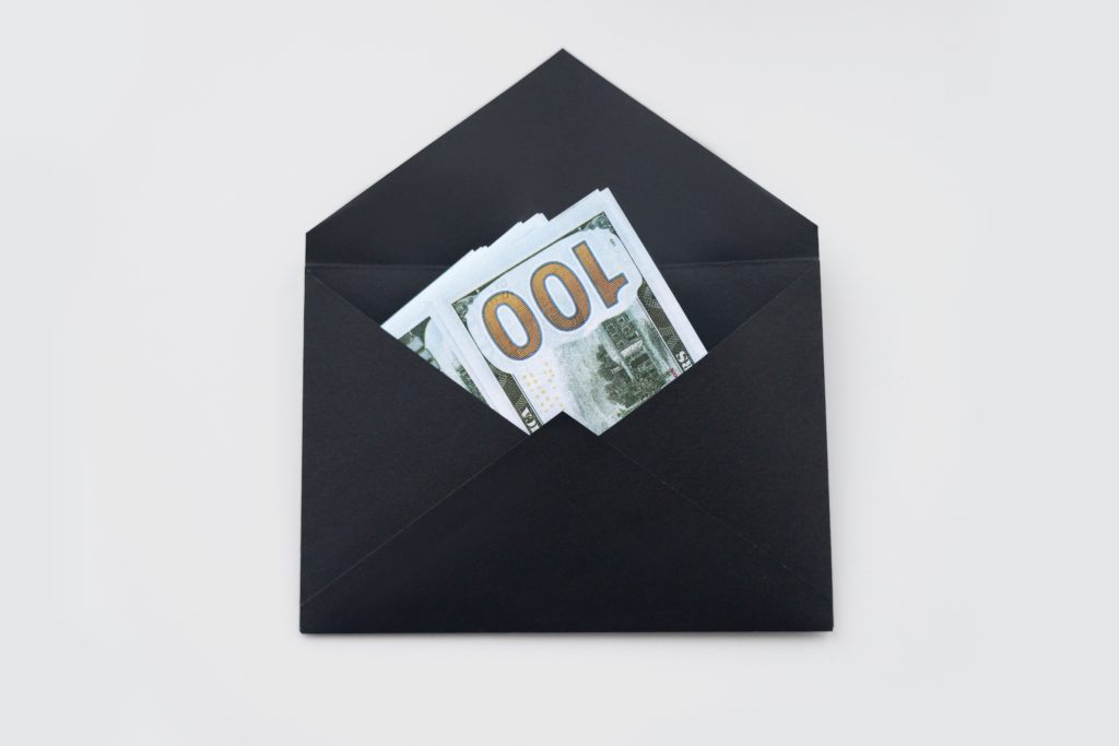 envelope with cash inside