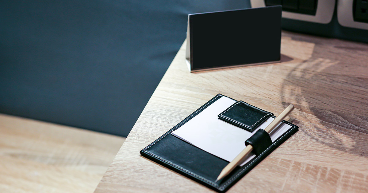 notepad on a desk