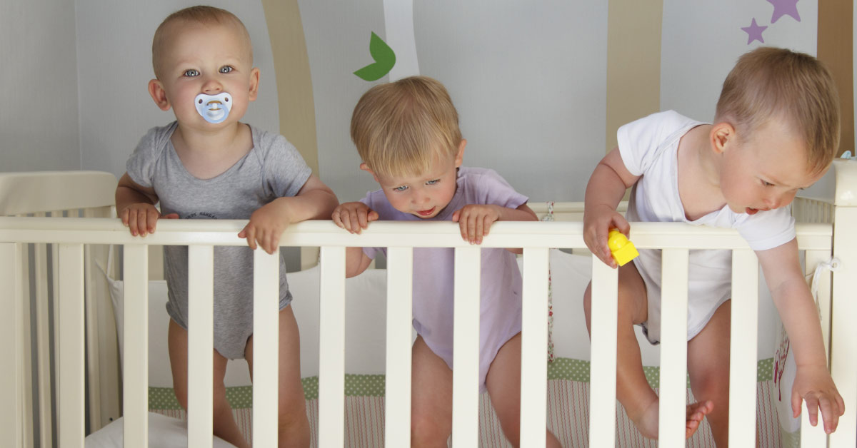 triplets in crib