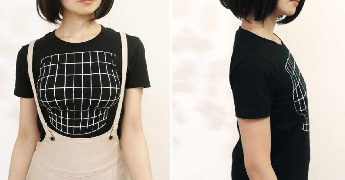 Illusion Grid Shirt Takes Unusual Approach To Solving Flat Chested Problems