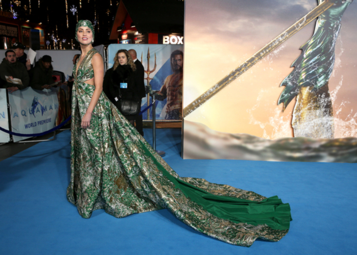 London, United Kingdom-November 26, 2018: Amber Heard attends the "Aquaman" World Premiere at Cineworld Leicester Square in London, UK.