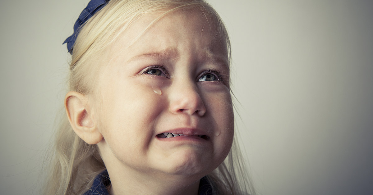 young girl crying