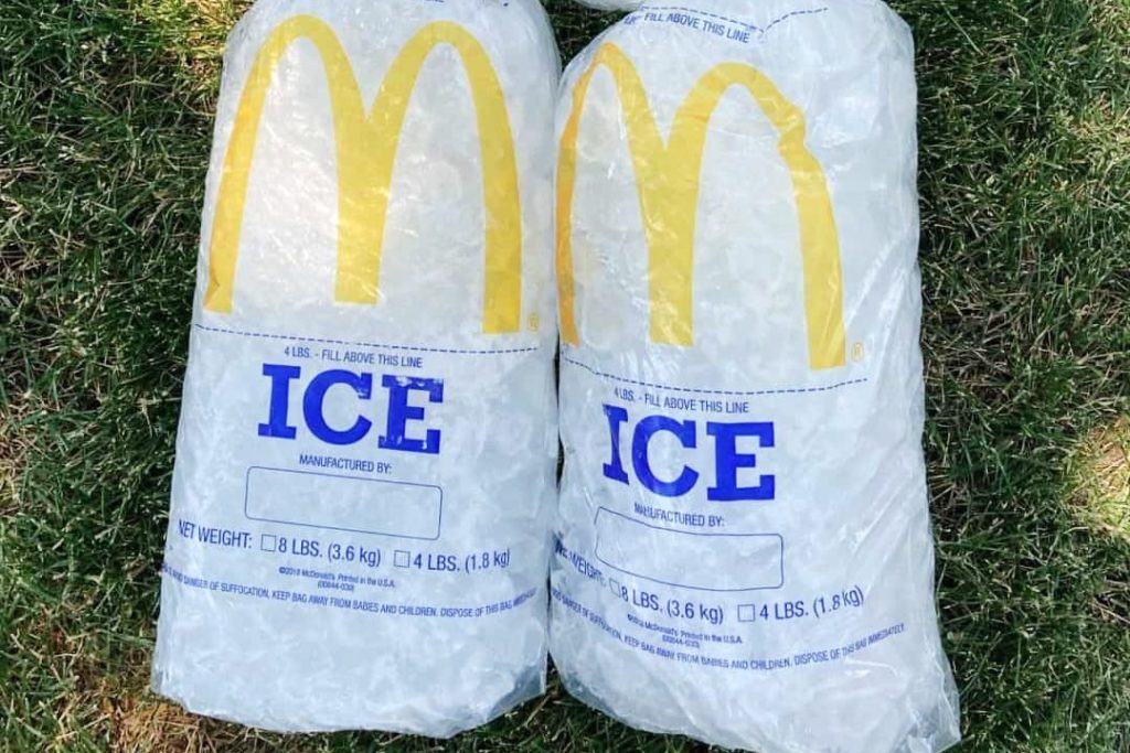 bags of McDonalds ice
