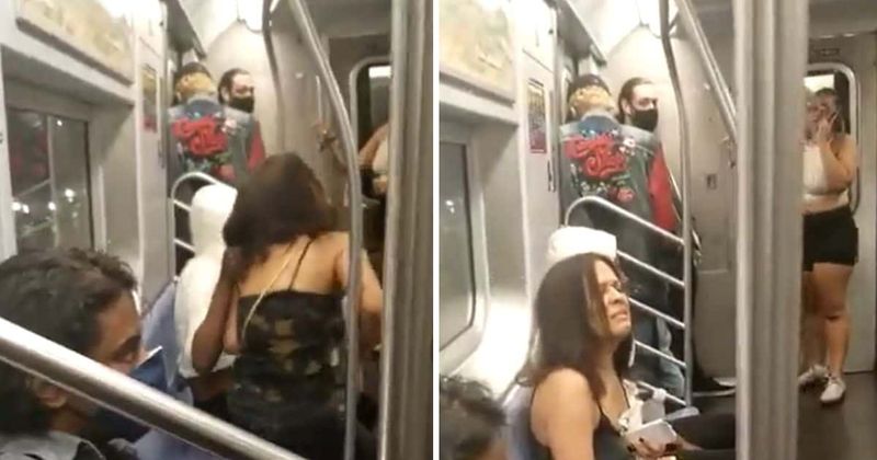 Video shows NYC subway passengers walk away while man assaults woman