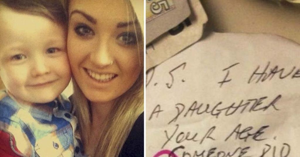 Stranger waits for boy to fall asleep to hand Mom note