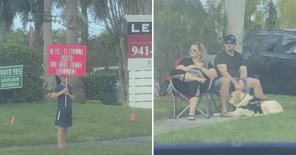 Parents Are Divided After Video Of Boy Holding Sign On Side Of Road Go...