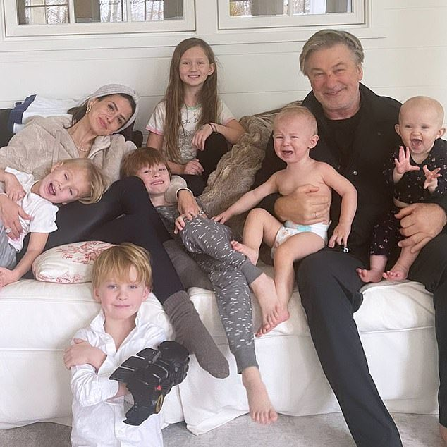Alec Baldwin, and his wife Hilary, with all of their children