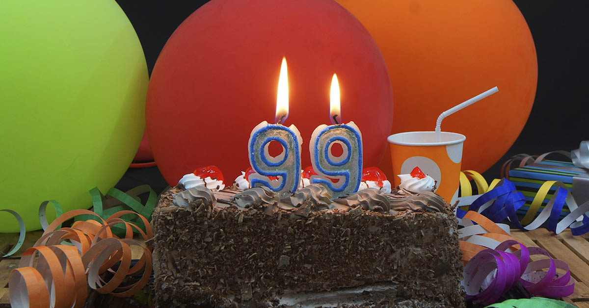 number 99 candles on a birthday cake