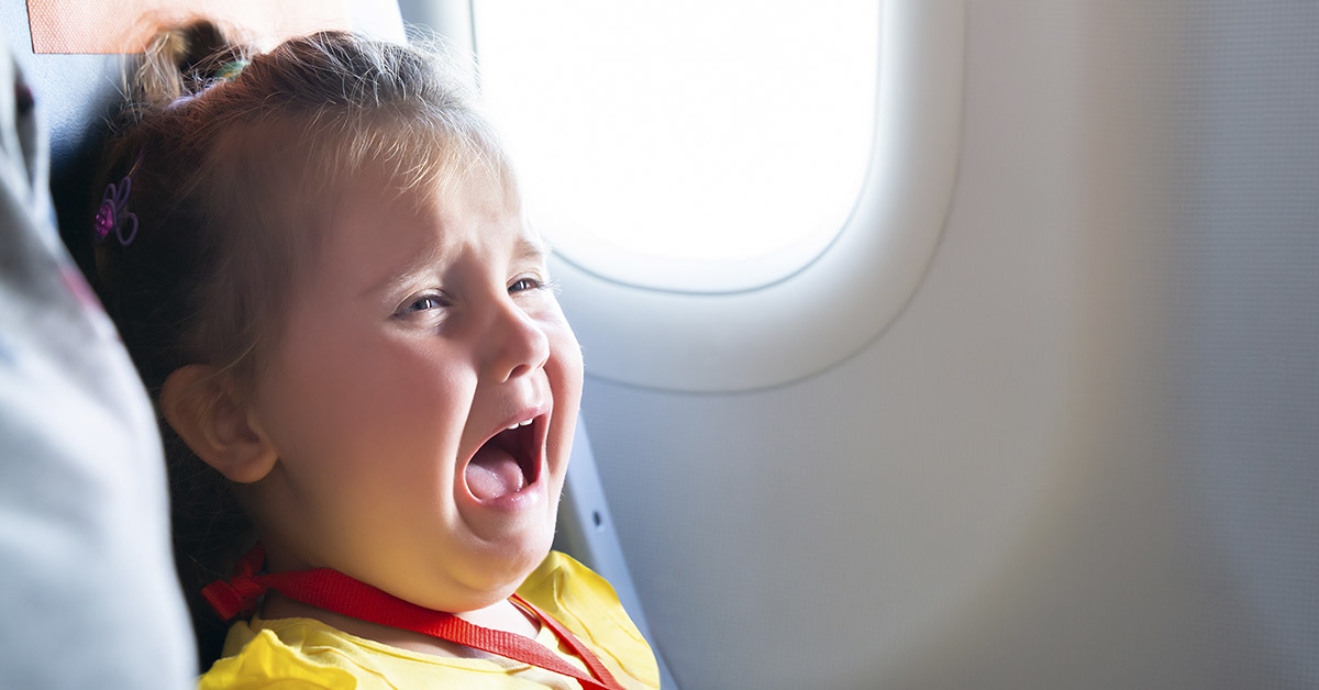 crying toddler on flight