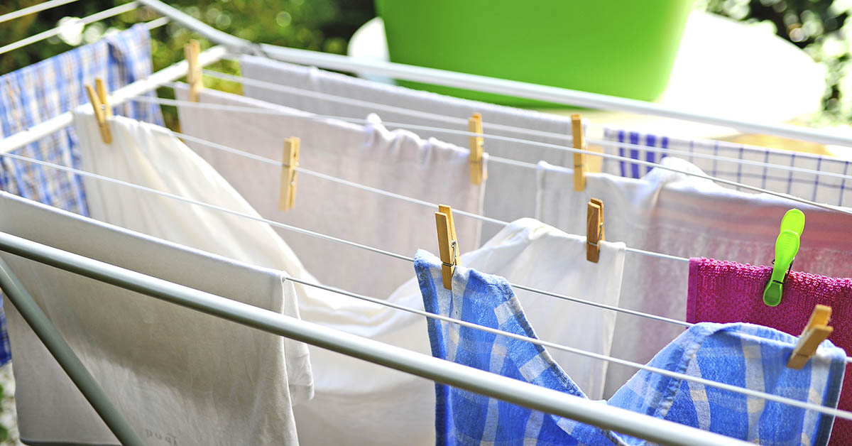 drying clothes on rack
