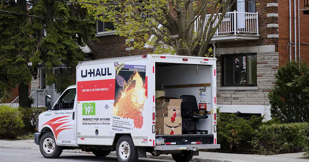 UHaul truck outside home