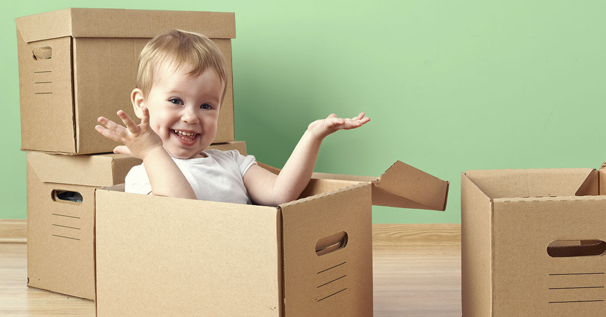 child in a box