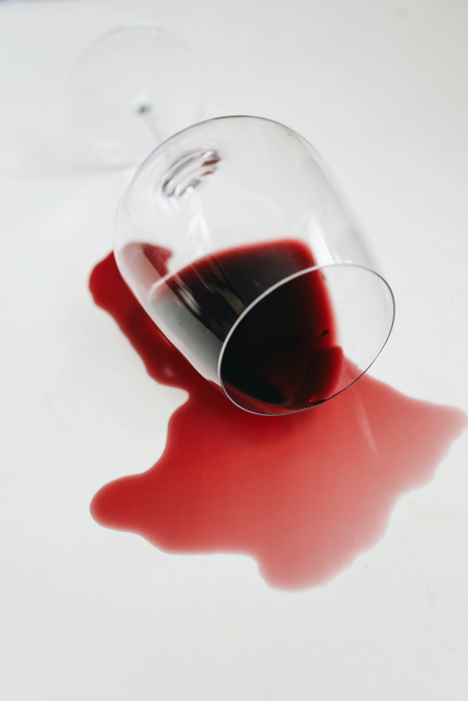 spilled wine can be cleaned with salt