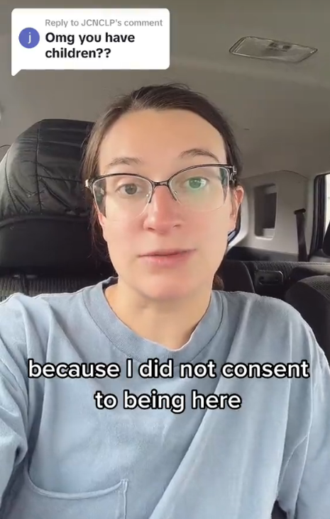 Woman jokes about suing her parents for conceiving her