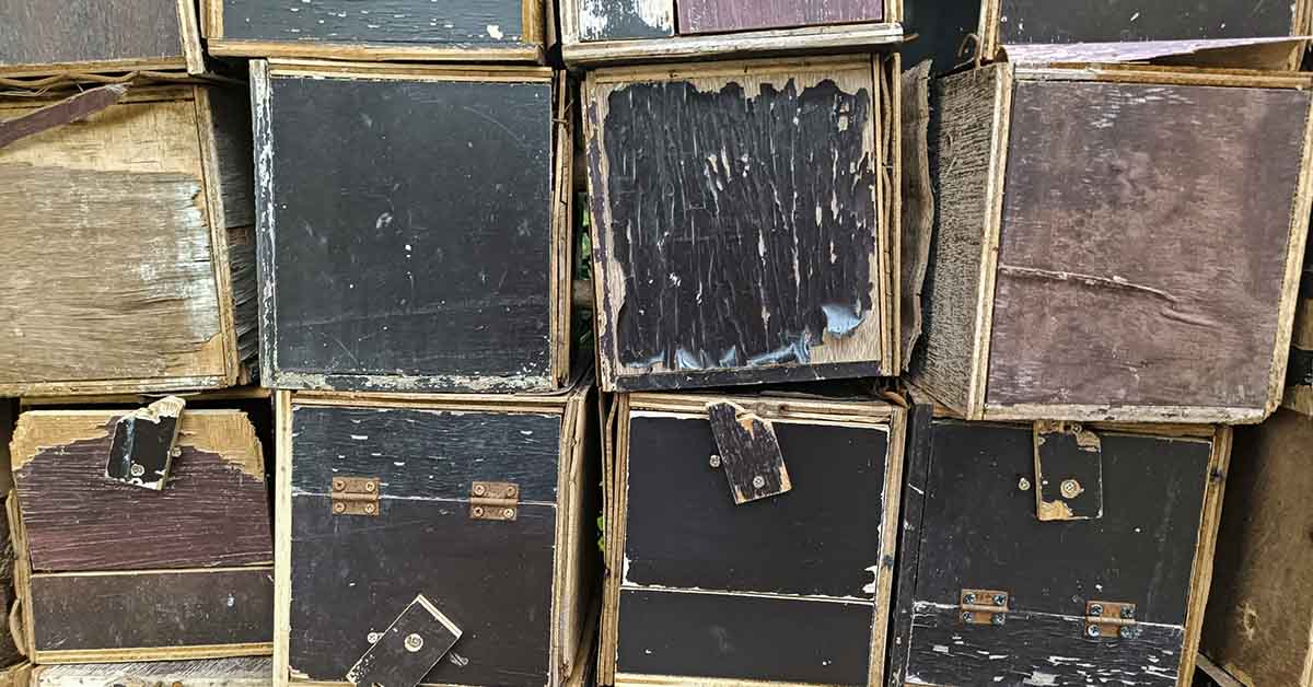 old filing boxes