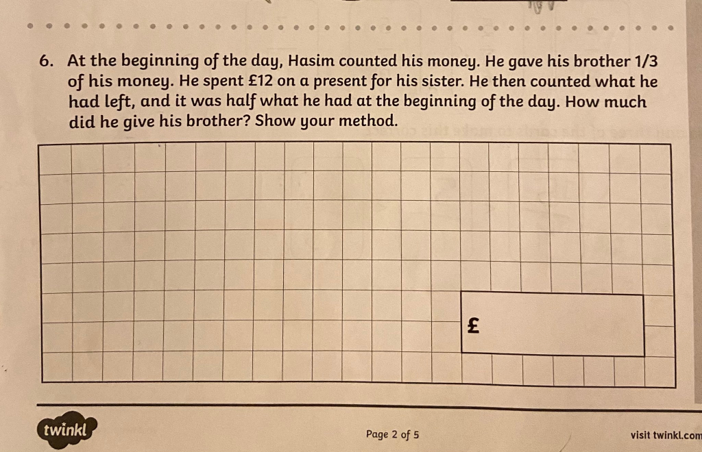 The exam question that is considered to be tough for a 10 year old.