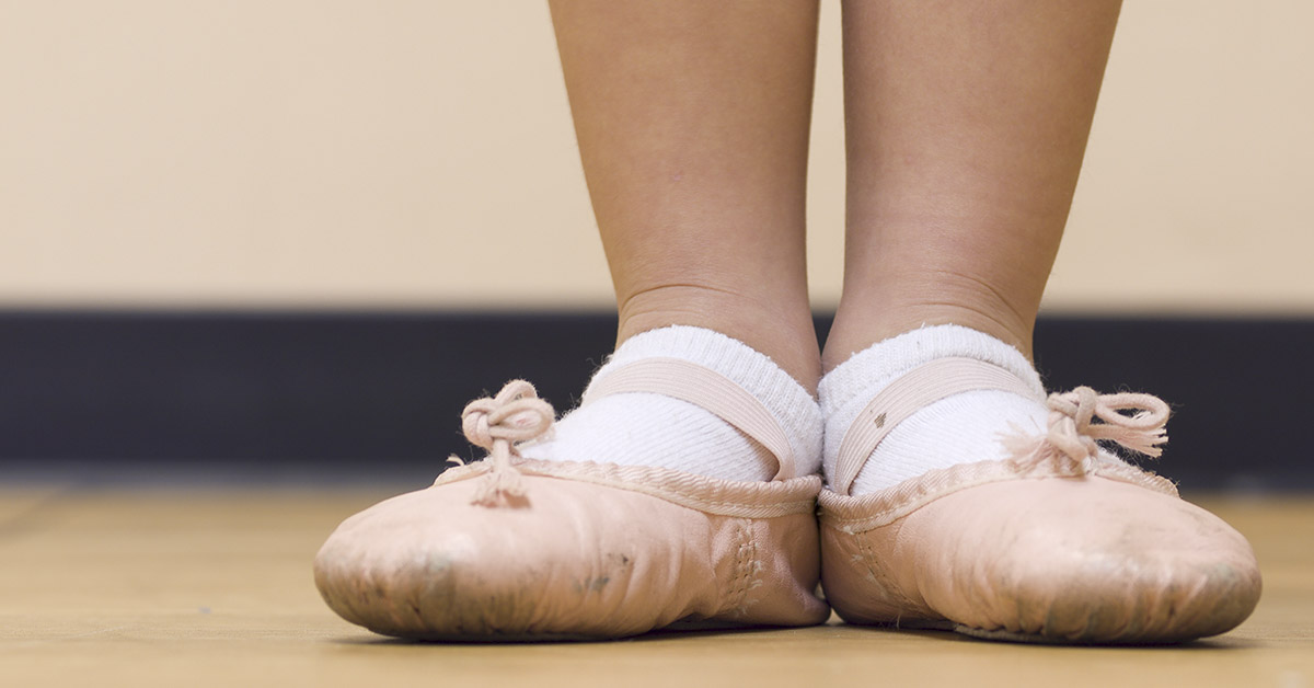girl in ballerina slippers