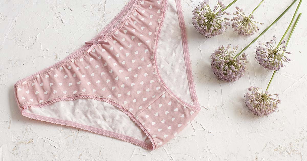 pink and white polkadot women's underwear