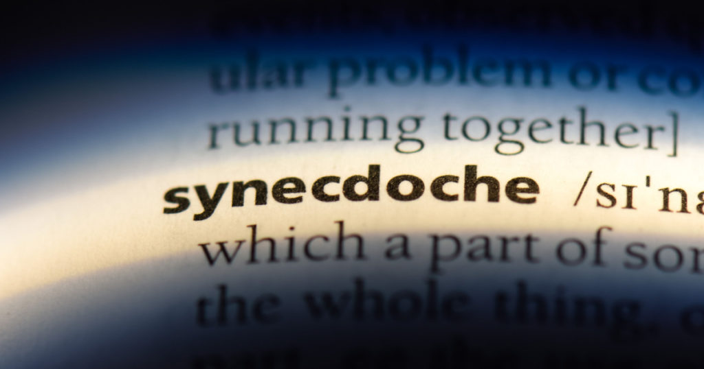 synecdoche word in a dictionary. synecdoche concept.

