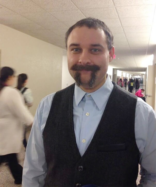 Teacher with a Pi Moustache