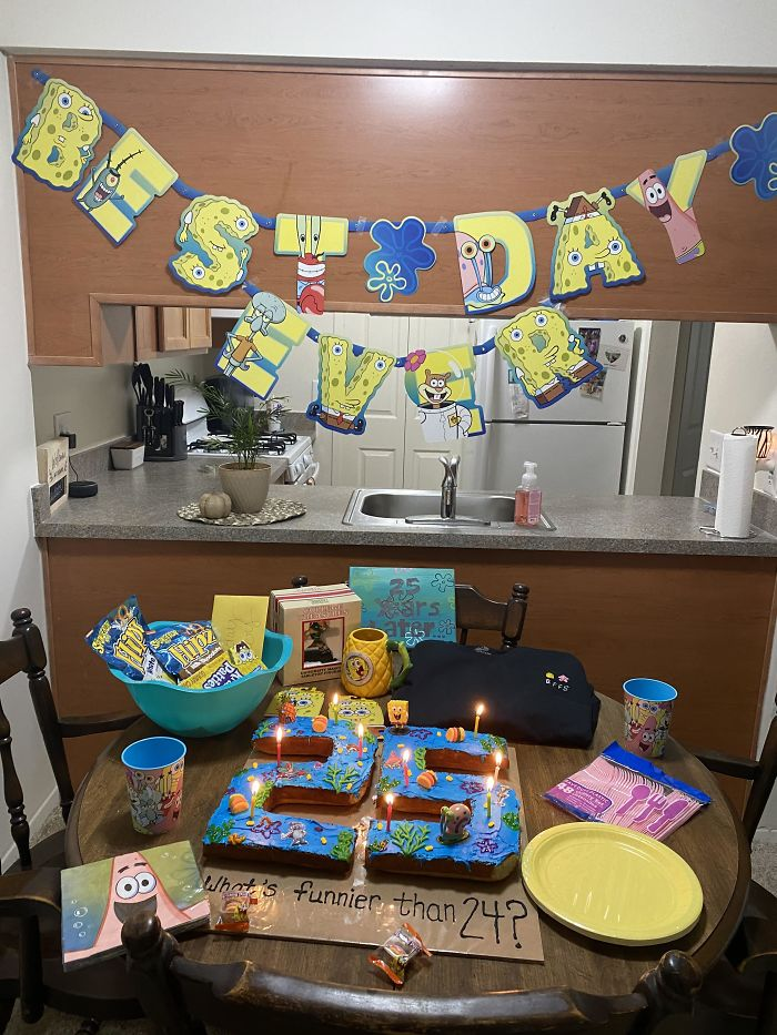 Spongebob themed 25th birthday party