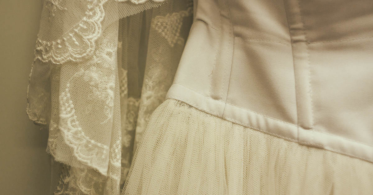wedding dress close up of fabric