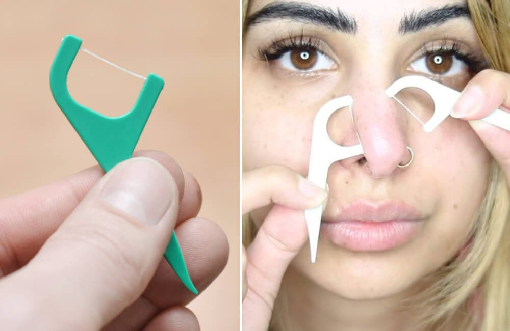 beauty hacks: Using Floss Picks for Pore Cleansing