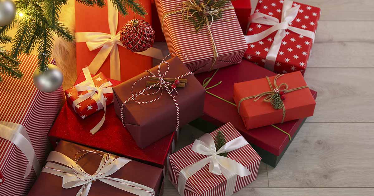 Christmas gifts under christmas tree