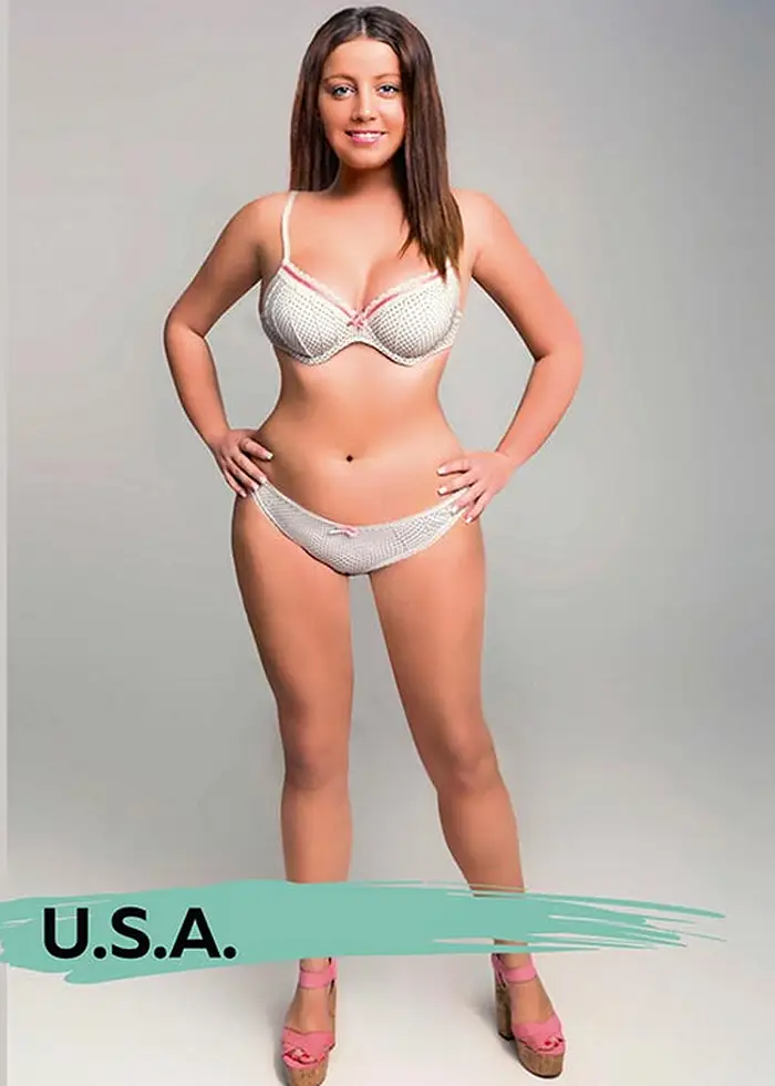 perception of beauty - The US decided a thigh gap was an obvious choice along with a flatter stomach and a very airbrushed face.