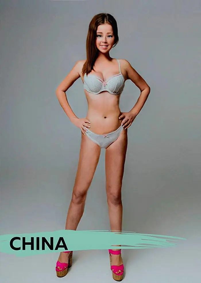 Produced the most altered image, estimating the model's weight as close to 100 pounds. Changes included the face, hair, underwear, and overall body transformation.