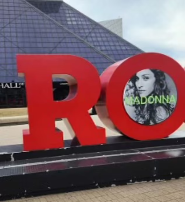 Another snapshot featured part of the signage of the venue, prominently displaying the icon's name and image
