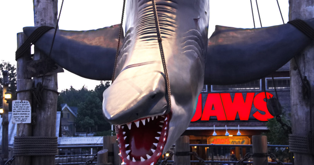 OSAKA, JAPAN - Nov 26, 2018 : Photo of the JAWS shark,one of the most famous attraction at Universal Studios Japan, Osaka, Japan.
