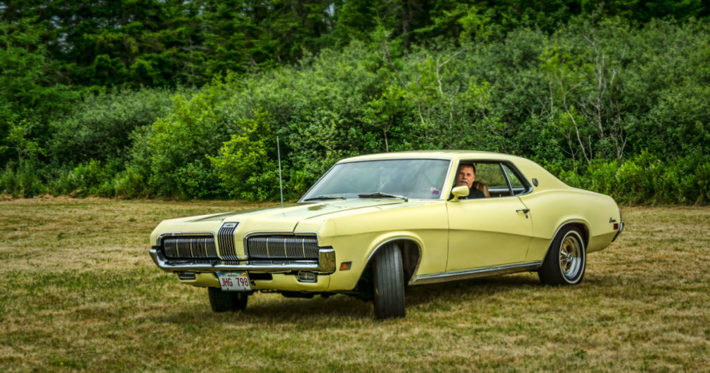 Saint John, New Brunswick, Canada - July 18, 2015 : 1970 Mercury Cougar at Outkast Car Club's Annual car show in Saint John, New Brunswick.