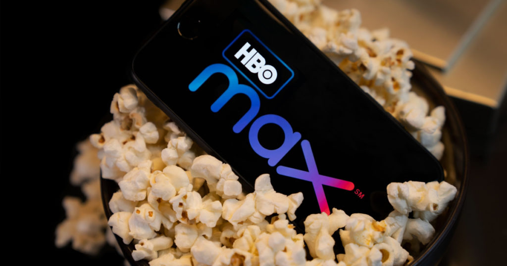 Grand Prairie, TX/USA Oct 2019: HBO Max logo on smartphone screen. HBO Max is a new streaming service for watching premium video content.