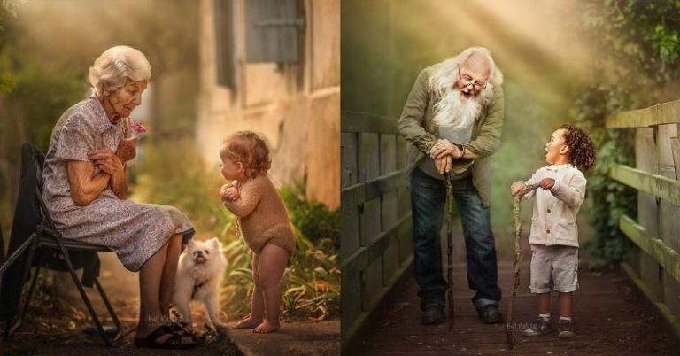 Photographer captures little children and their grandparents and the pictures are beyond amazing - Featured image