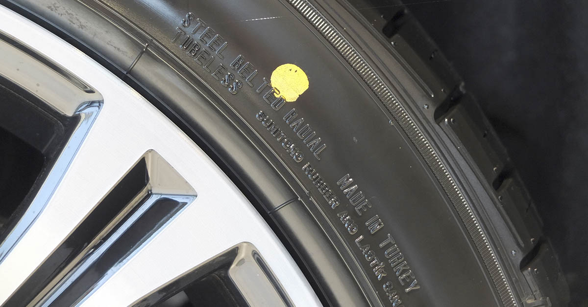 yellow dot on a tire